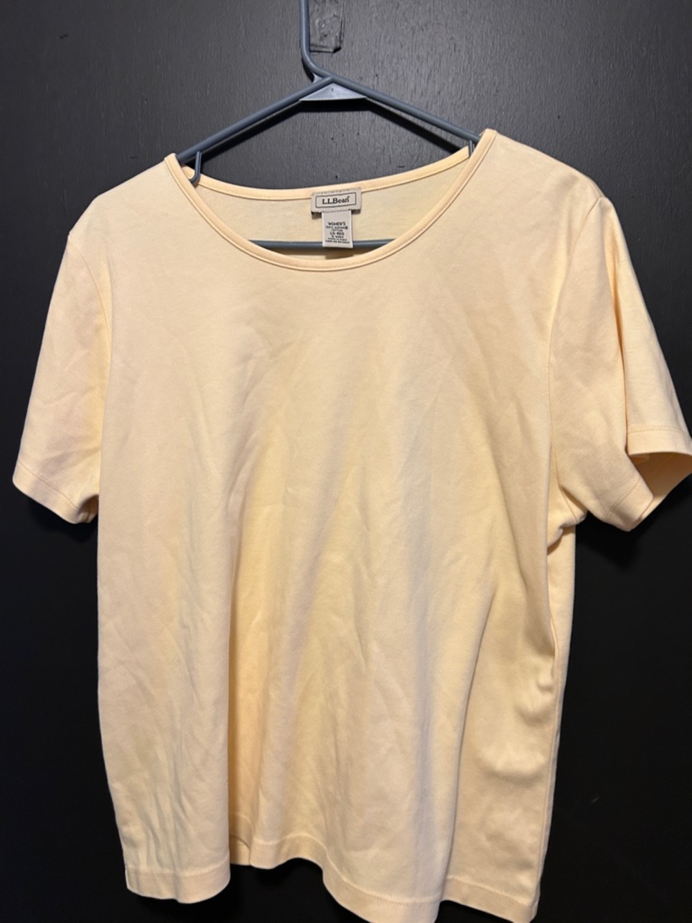 L.L. Bean Women's Short Sleeve Tee in Pale Yellow